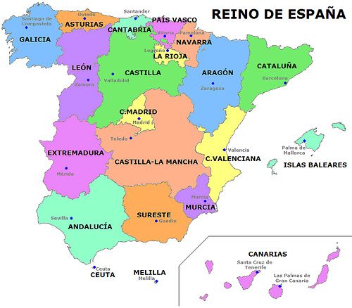 espagne carte en espagnol