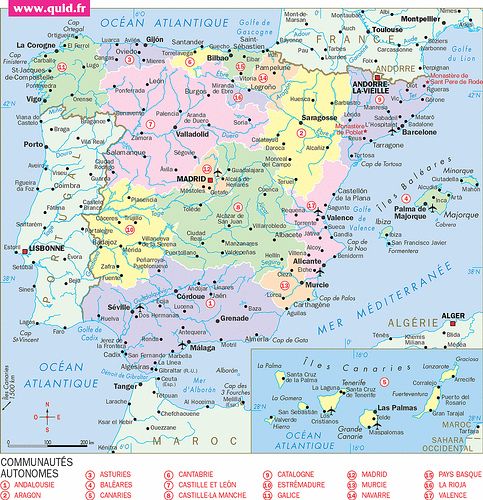 Carte espagne